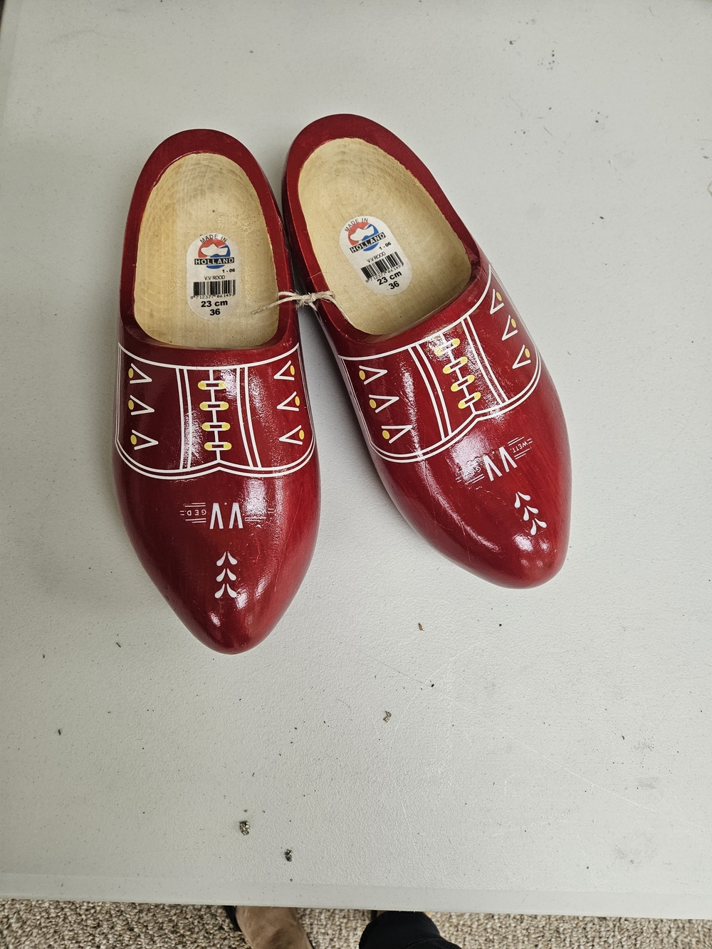 Women's Traditional Wooden Clogs - Red..Made In HOLLAND